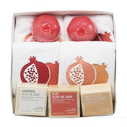 Soaps and Embroidered Towels, Pomegranate