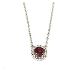 Gold Pendant: Red Ruby and Diamonds