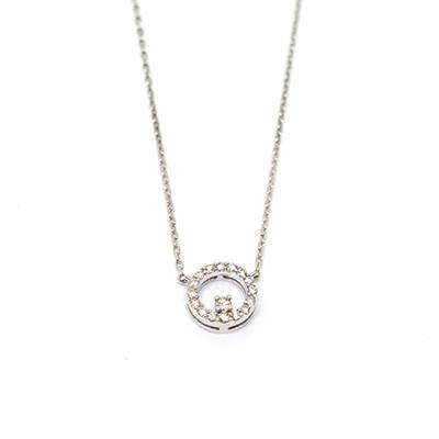 Gold Pendant: Circle of Diamonds