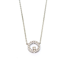 Gold Pendant: Circle of Diamonds