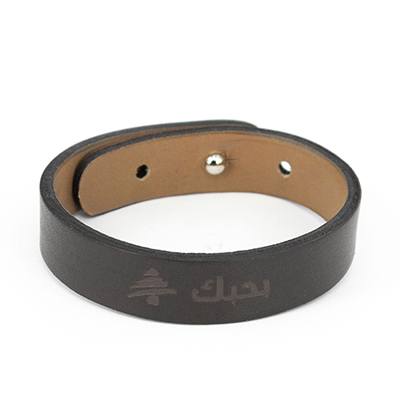 Bracelet: Bhebbak Lebnan, Black, Leather