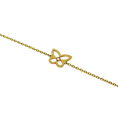 Baby Gold Bracelet: Butterfly and Diamond