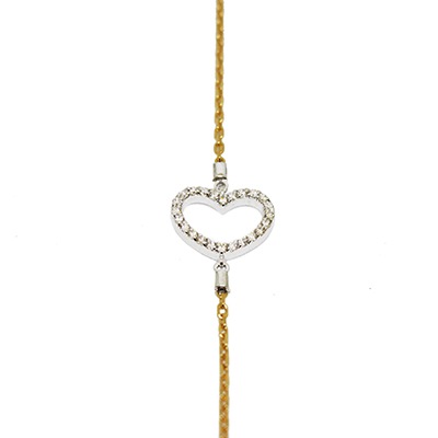 Gold Bracelet: Heart in Diamonds