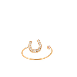 Gold Ring: Horseshoe and Diamonds