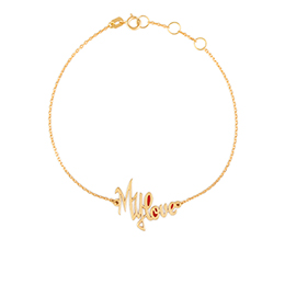 Gold Bracelet: My Love with Red Enamel