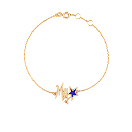 Gold Bracelet: My Star Shape, Blue Enamel