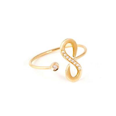 Gold Ring: Infinite with White Diamonds