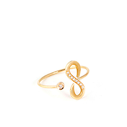 Gold Ring: Infinite with White Diamonds