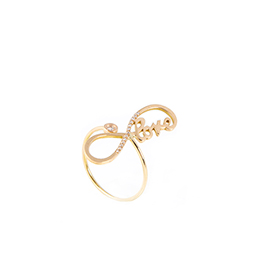 Gold Ring: Infinite Love with White Diamonds