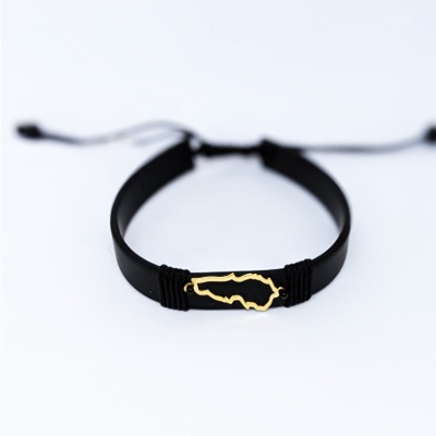 Gold Bracelet: Lebanon Map Pattern