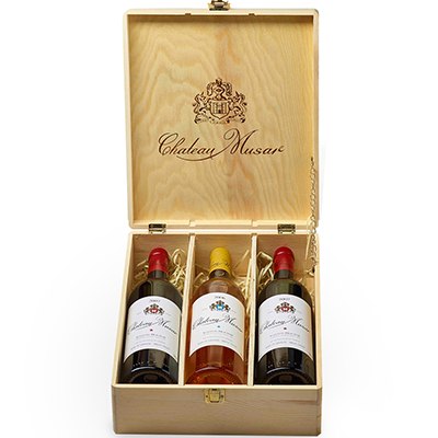 Wine: Chateau Musar, Red, White, Prestige, Wooden