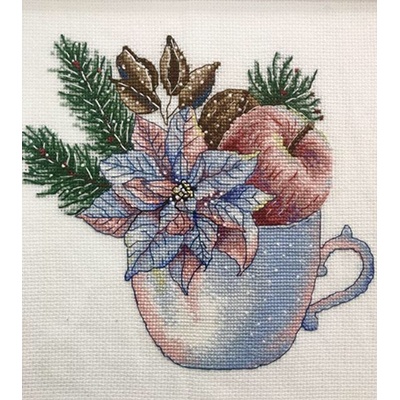 Box: Plexiglas, Cross Stitch, Poinsettia Givre