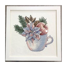 Box: Plexiglas, Cross Stitch, Poinsettia Givre