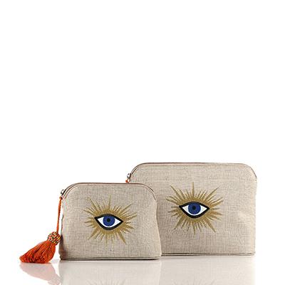 Pouches: Evil Eye, Beige