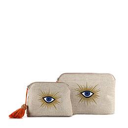 Pouches: Evil Eye, Beige