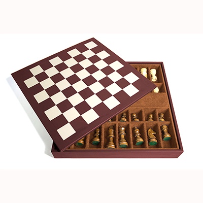 Game: Leather Chess Board and Box