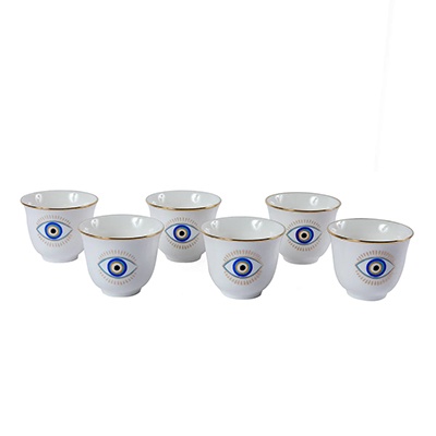 Chaffe Arabic Coffee Cups, Evil Eye