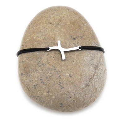 Silver Bracelet: B Cross