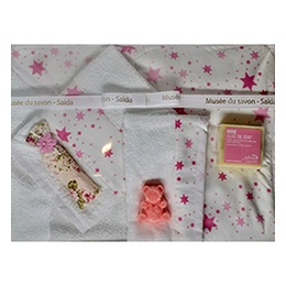 Baby Embroidered Hooded Towels, Soaps, Pouch, for Girls