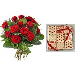 Flowers & Soap:  12 Red Roses + 9 Soaps