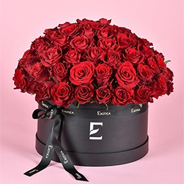 Flowers:  80 Red Roses in a Box (Rose Box)