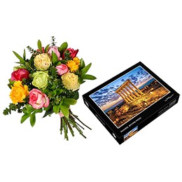    Flowers & Puzzle: 12 Mixed Roses, Baalbeck