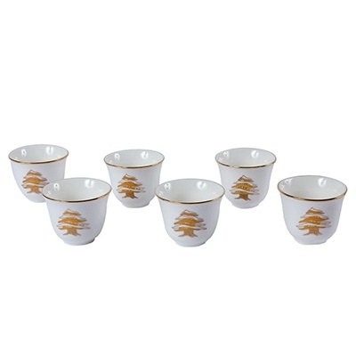 Chaffe Coffee Cups, Cedar, Gold