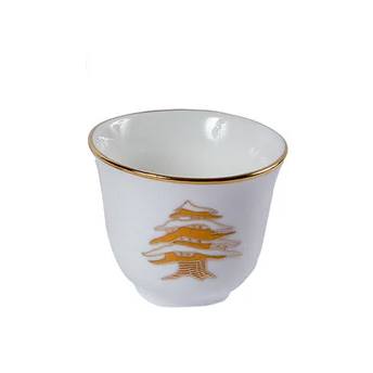 Chaffe Coffee Cups, Cedar, Gold