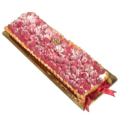 Tart: Fresh Raspberries for 10 people, Rectangular
